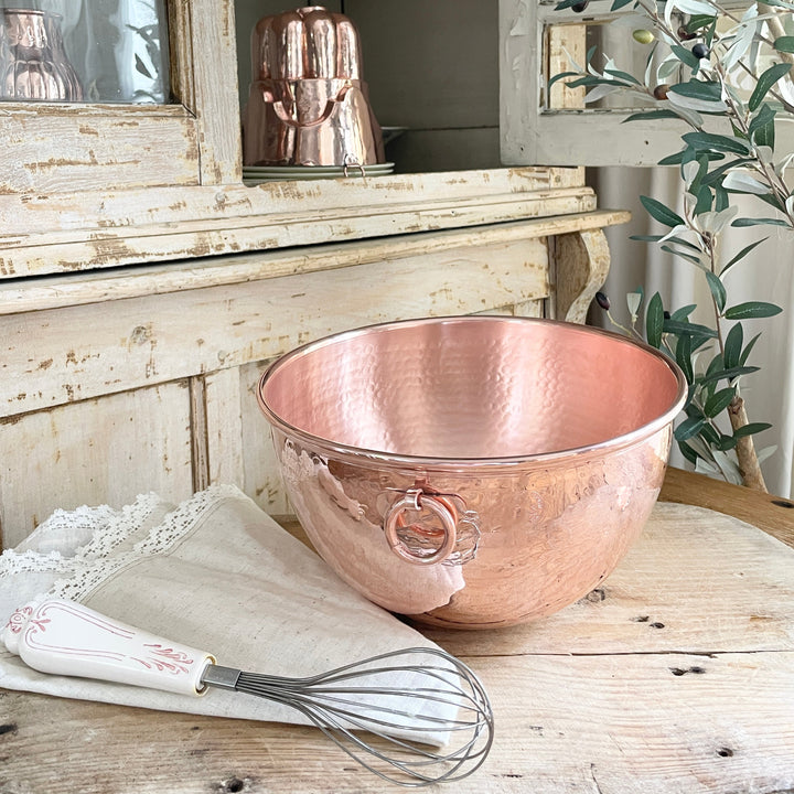Vintage Inspired Mixing Bowl, Pure Copper