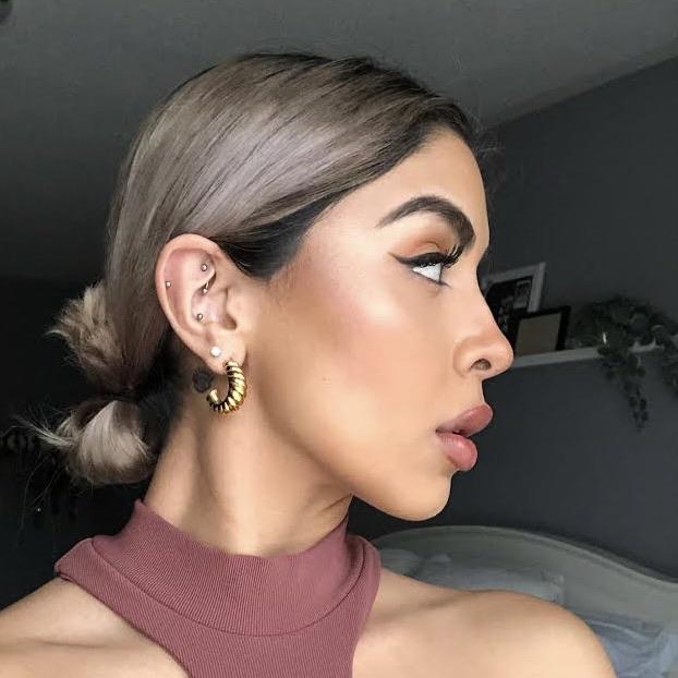 Chunky Croissant Hoop Earrings, 18k Gold Plated