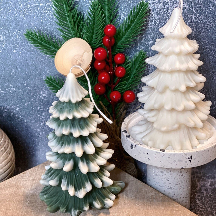 Handmade Christmas Cedar Tree Candle, Small or Large