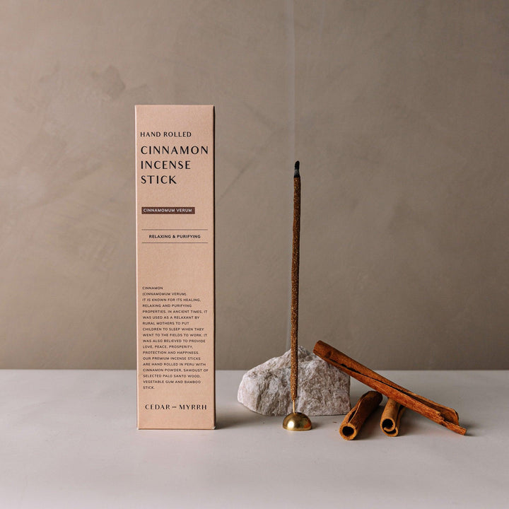 Hand-Rolled Set of 7 Incense Sticks, Cinnamon