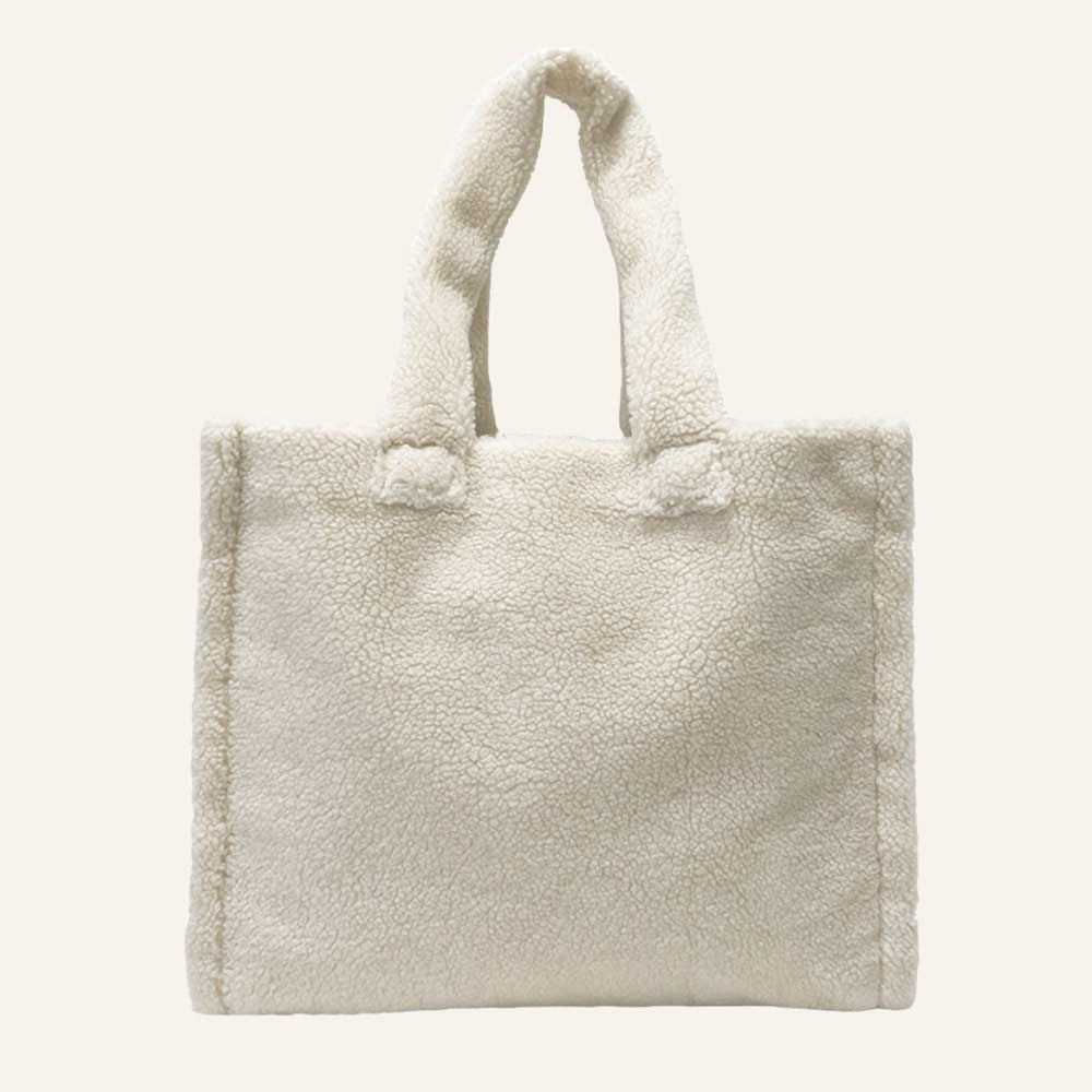Plush Shopper Tote Bag, Teddy