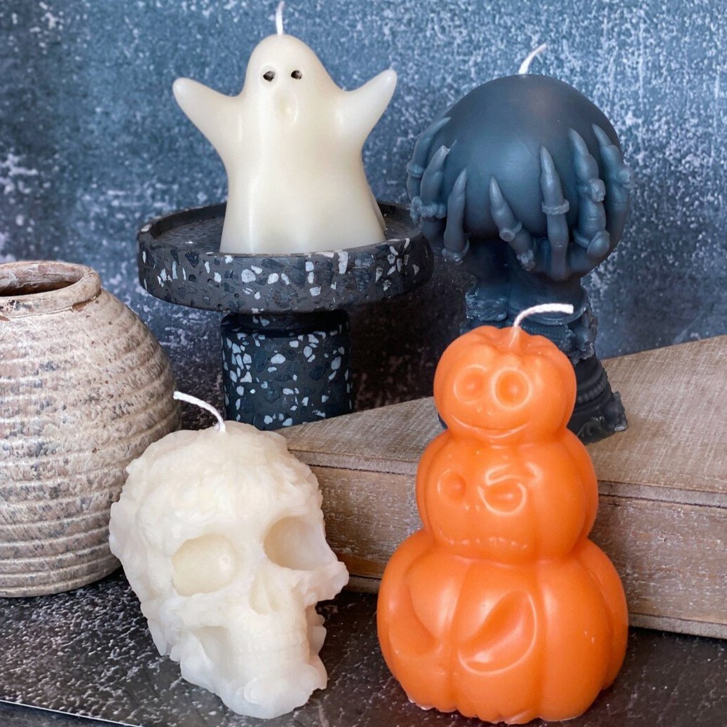 Handmade Halloween Ghost Soy Wax Candle, Choice of Color