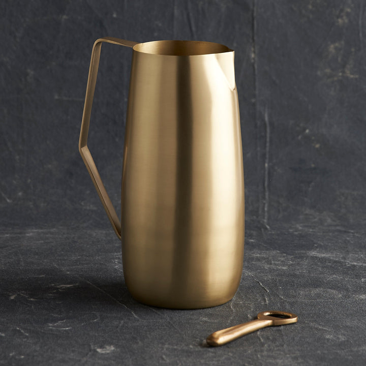 Handcrafted Artisan Brass Pitcher, 64oz