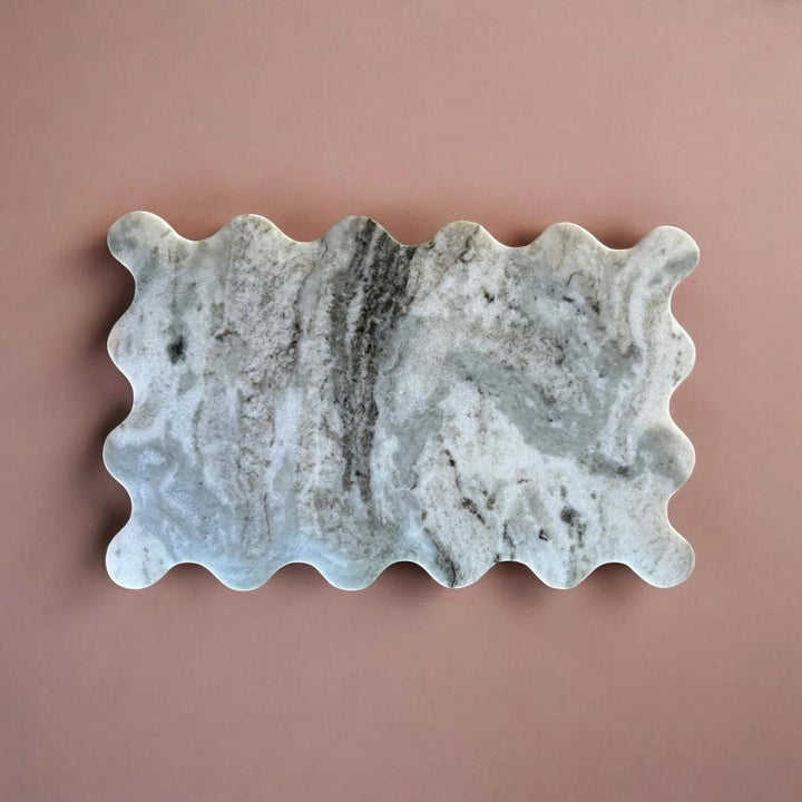Hand-Carved Marble Large Serving Board, Edgy