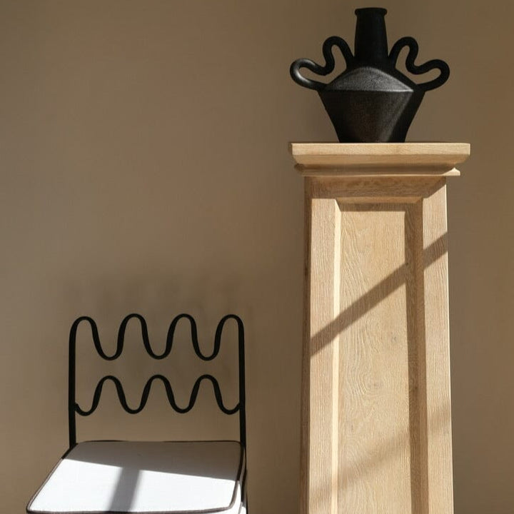 Handmade Clay Dance Vessel Vase, Cream or Charcoal