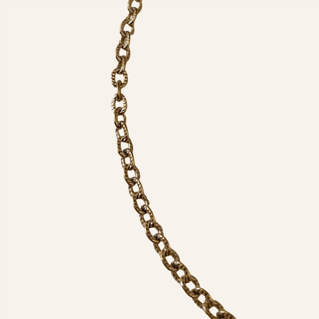 Ribbed Cable Chain Necklace, 18K Gold Plated