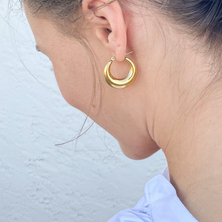 Medium Hoop Earrings, Gold