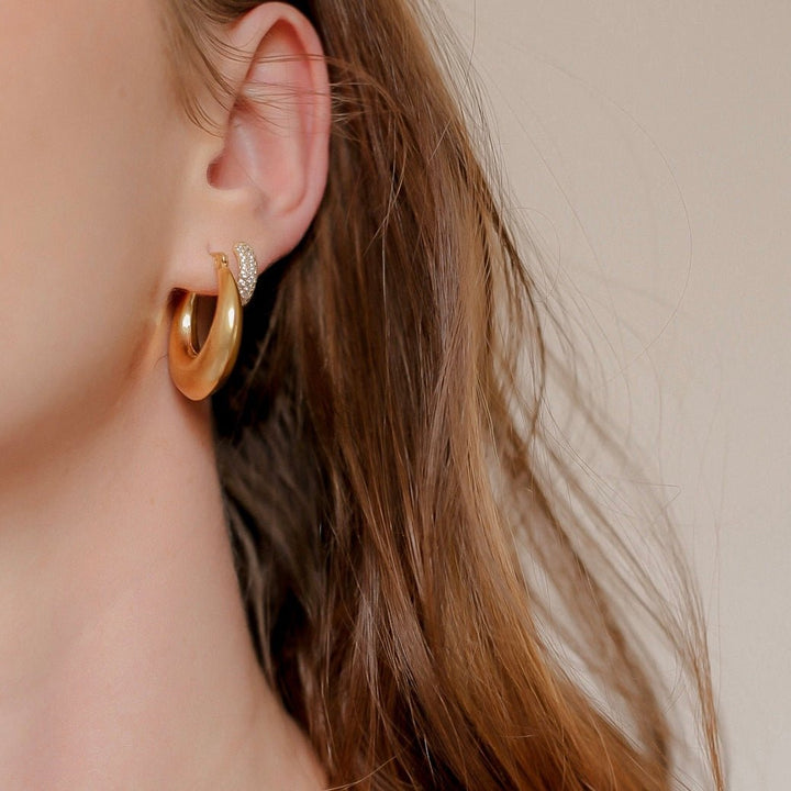 Medium Hoop Earrings, Gold