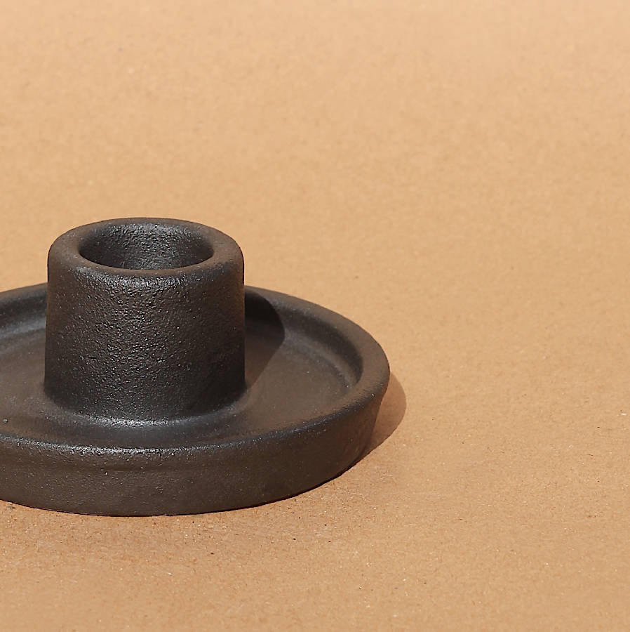 Handmade Ceramic Set of 2 Candle Holders, Black or White