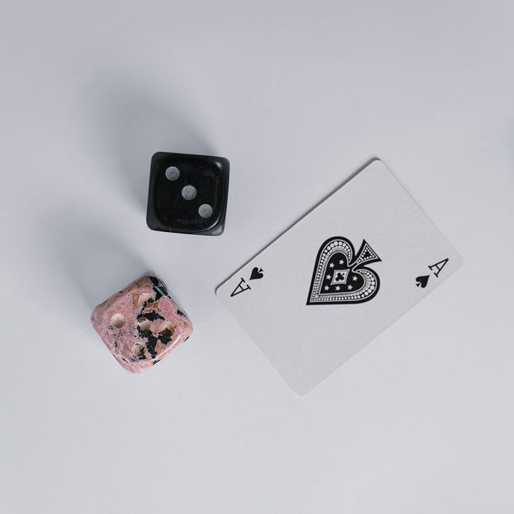 Hand-Carved Oversized Stone Dice, Set of 4