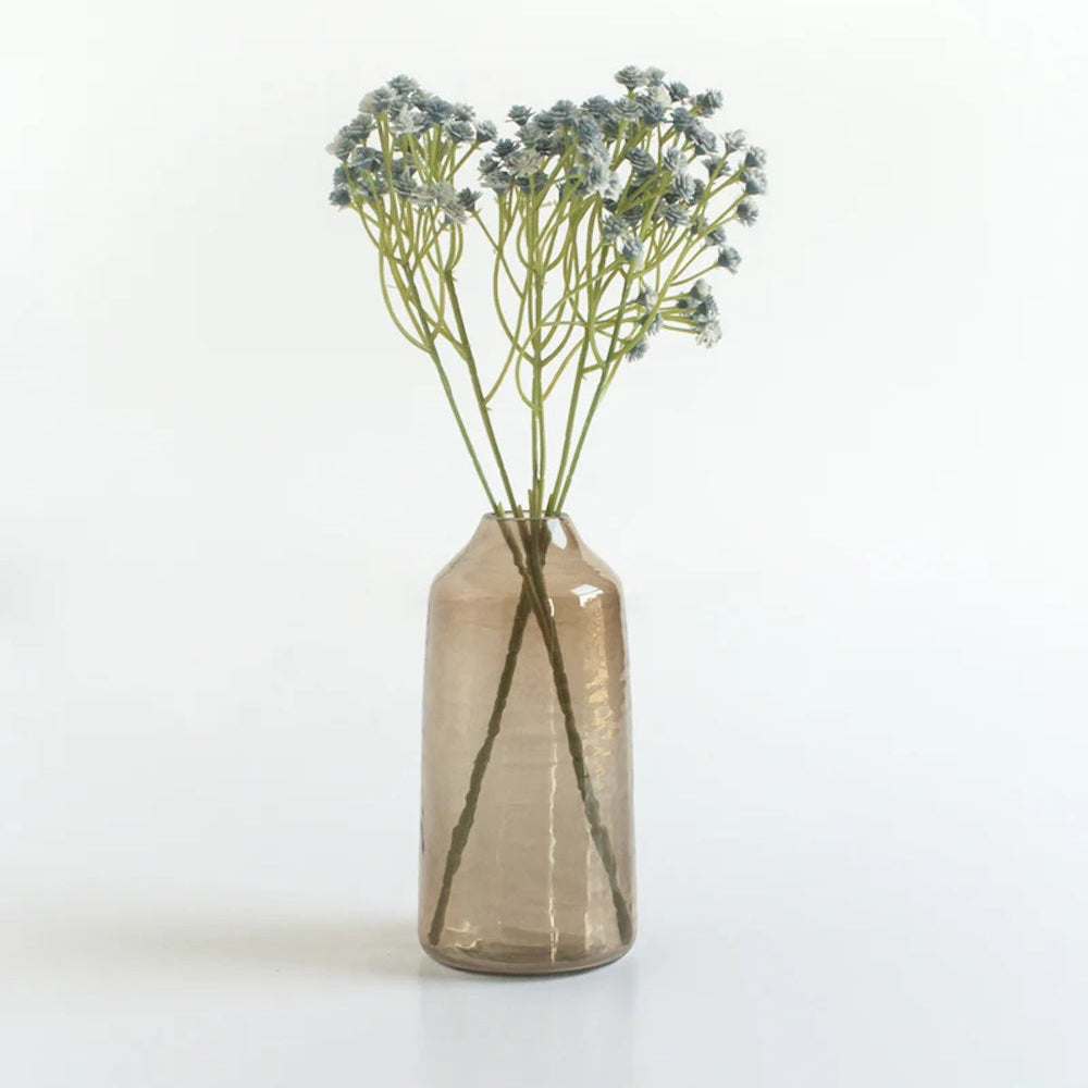 Handcrafted Set of 3 Bud Vases, Smoke