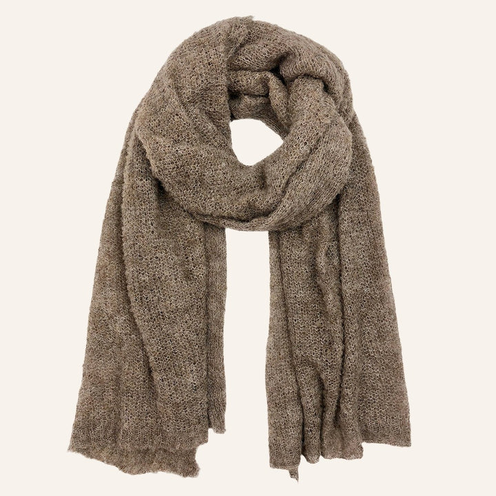 Plush Alpaca Scarf, Autumn Brown