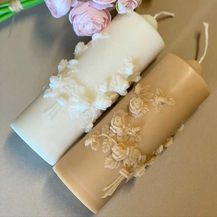 Handmade Soy Wax Pillar Scented Candle, Floral