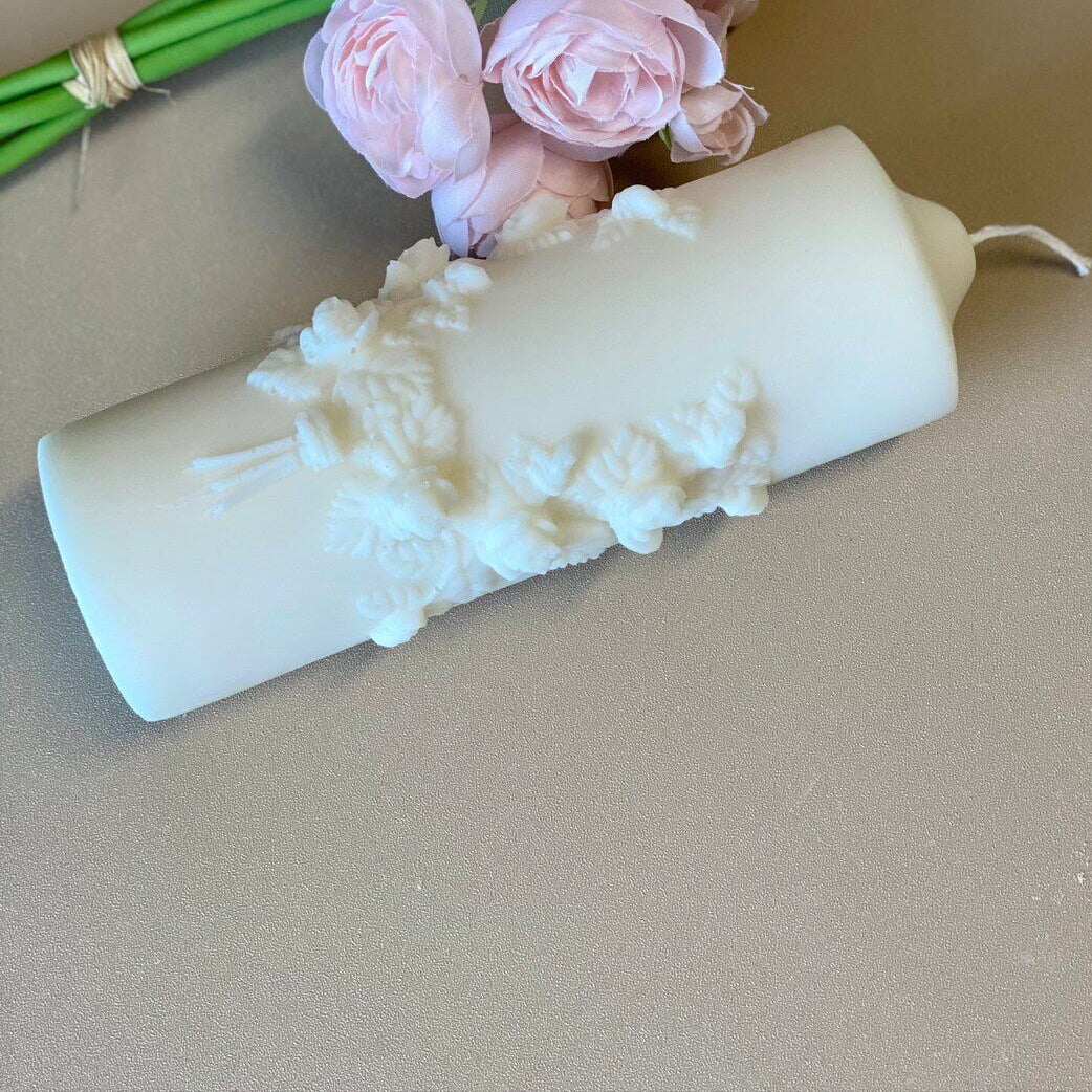 Handmade Soy Wax Pillar Scented Candle, Floral