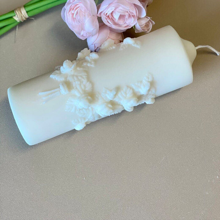 Handmade Soy Wax Pillar Scented Candle, Floral