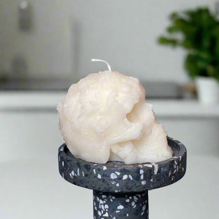 Handmade Floral Skull Soy Wax Candle, Choice of Color