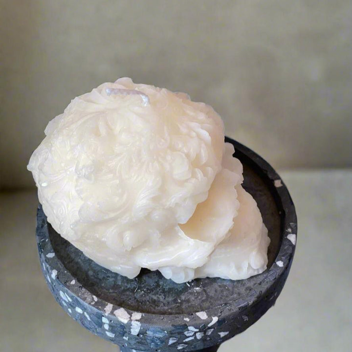 Handmade Floral Skull Soy Wax Candle, Choice of Color