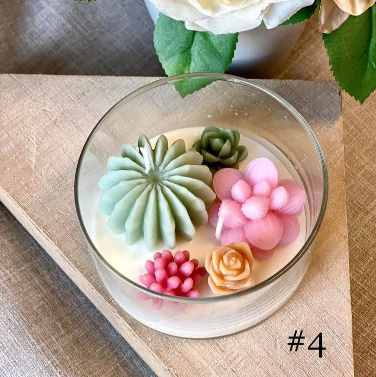 Handmade Coconut Hibiscus Terrarium Garden Candle, Variety