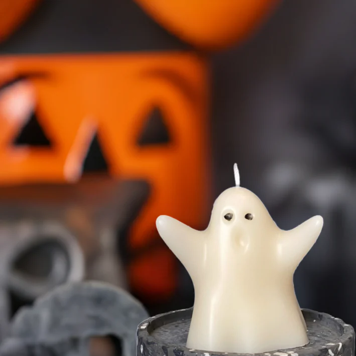 Handmade Halloween Ghost Soy Wax Candle, Choice of Color