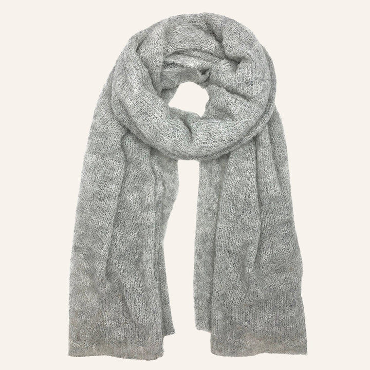 Plush Alpaca Scarf, Gray