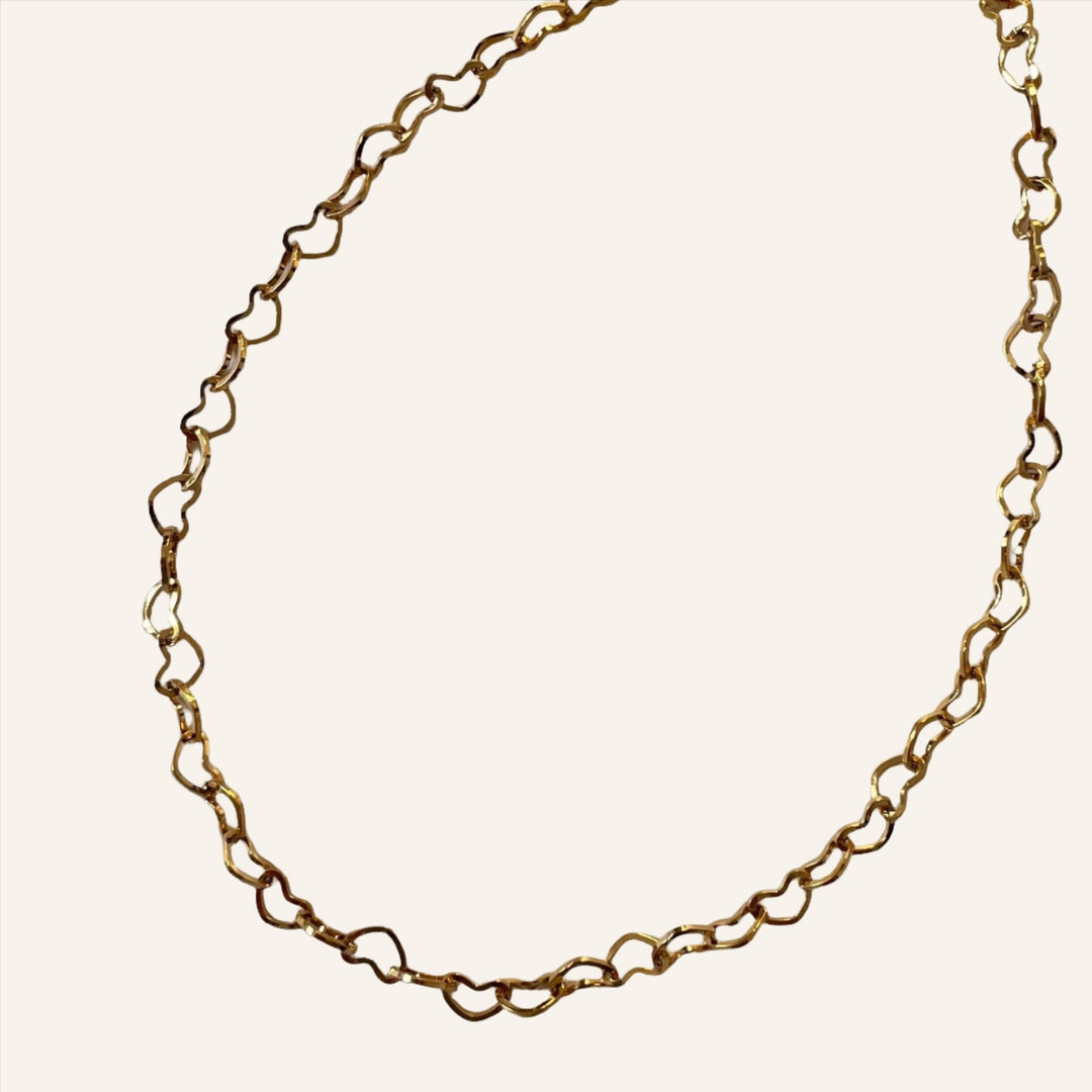 Chain of Hearts Bracelet, 18k Gold Plated