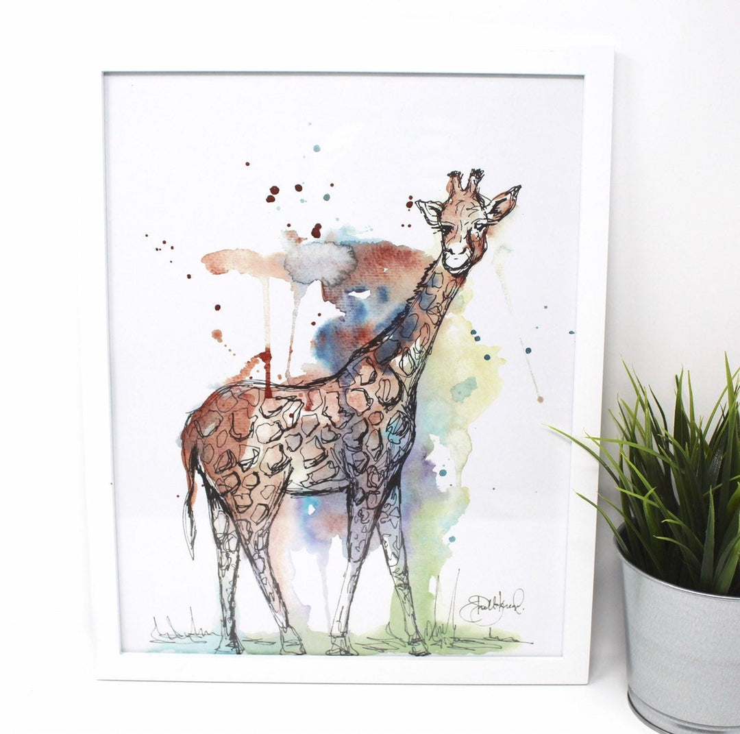 11"x14" Art Print, Giraffe (Frame Not Included)