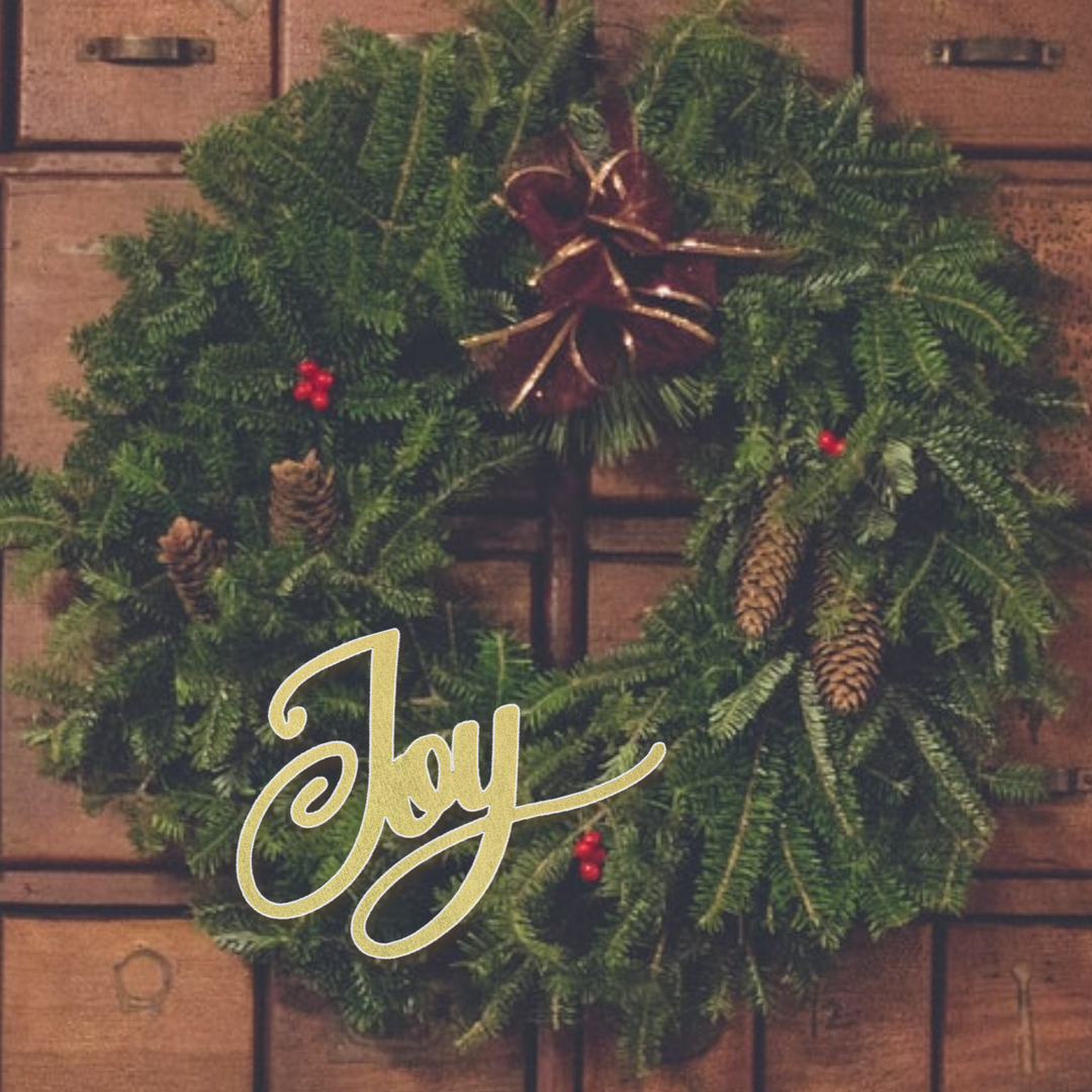 Place-Anywhere Holiday Wooden Plate Decor, Black or Gold Variety of Words