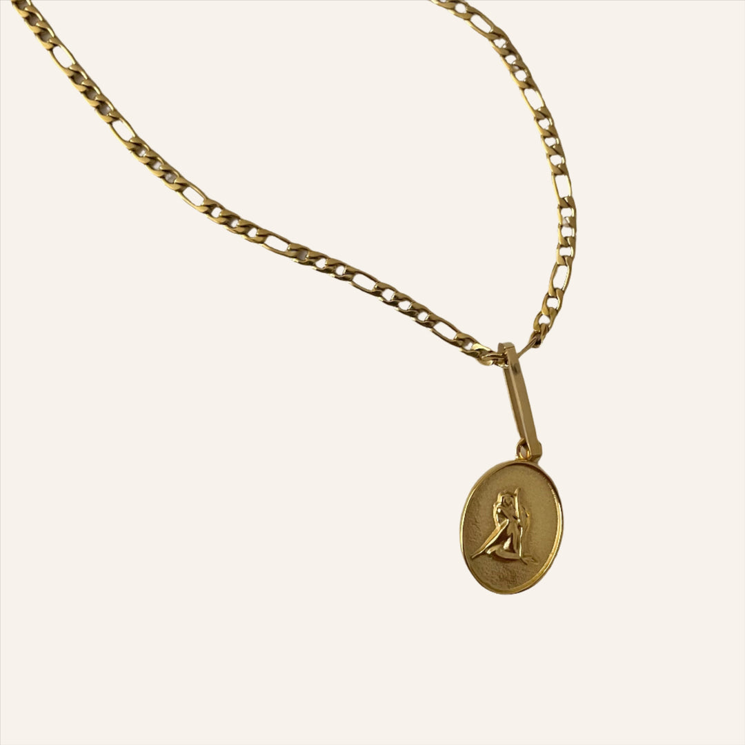 Lady Coin Necklace, 18k Gold Plated