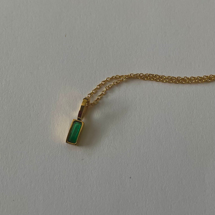 Dainty Birthstone Necklace, 18K Gold Plated