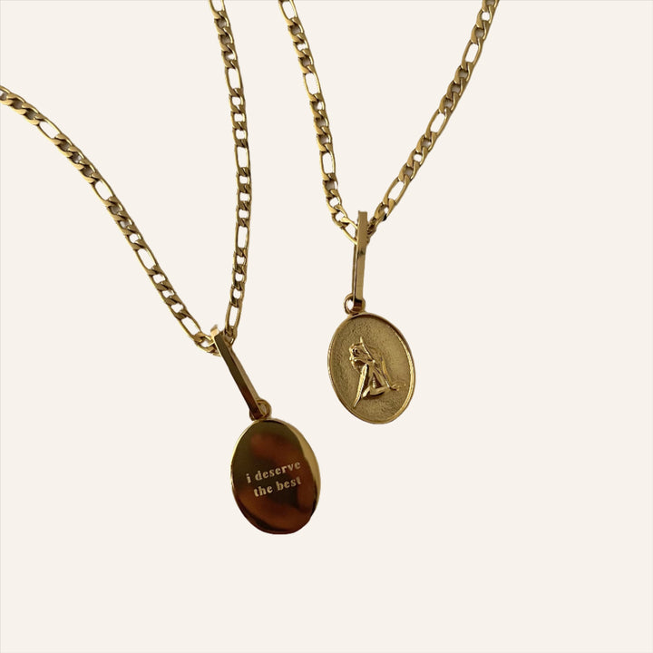 Lady Coin Necklace, 18k Gold Plated