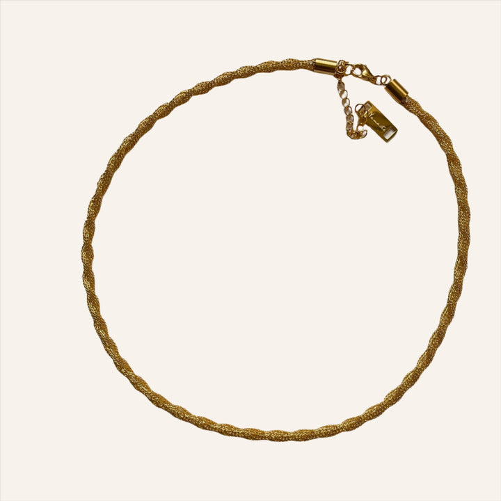 Twisted Chain Necklace, 18K Gold Plated