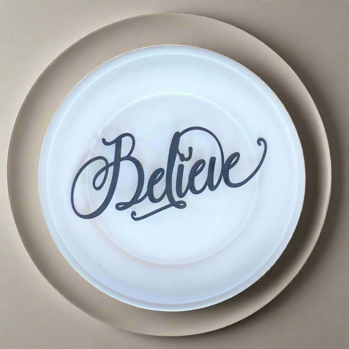 Place-Anywhere Holiday Wooden Plate Decor, Black or Gold Variety of Words