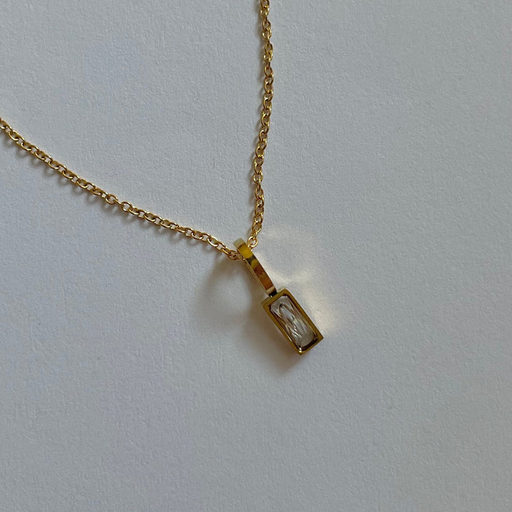 Dainty Birthstone Necklace, 18K Gold Plated