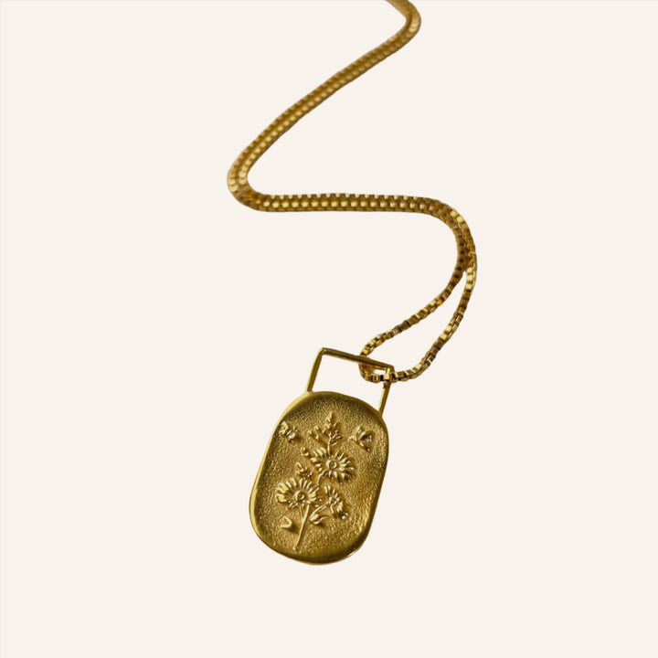 Bloom Inspiration Box Chain Necklace, 18K Gold Plated