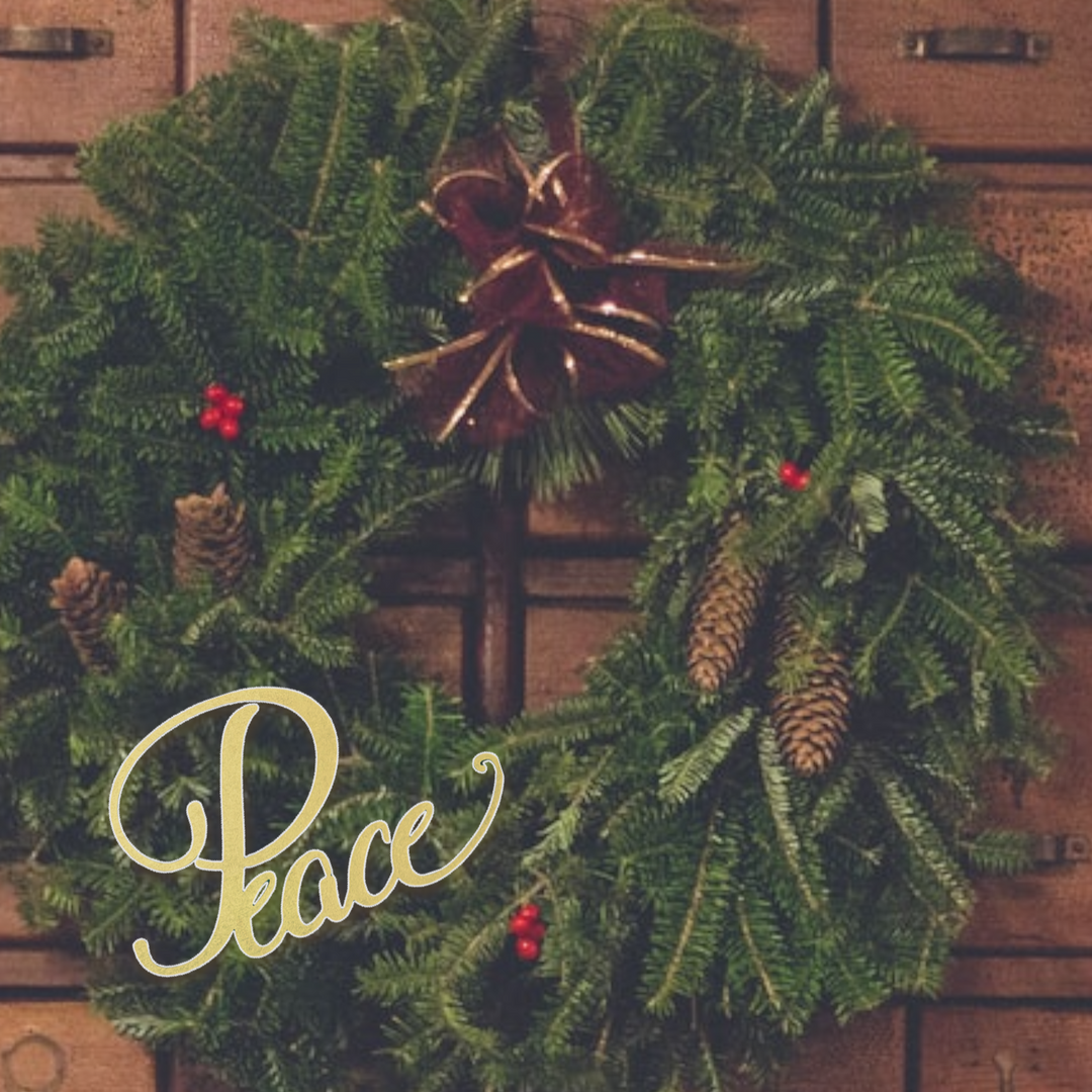 Place-Anywhere Holiday Wooden Plate Decor, Black or Gold Variety of Words