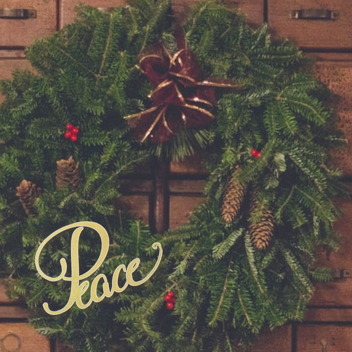 Place-Anywhere Holiday Wooden Plate Decor, Black or Gold Variety of Words