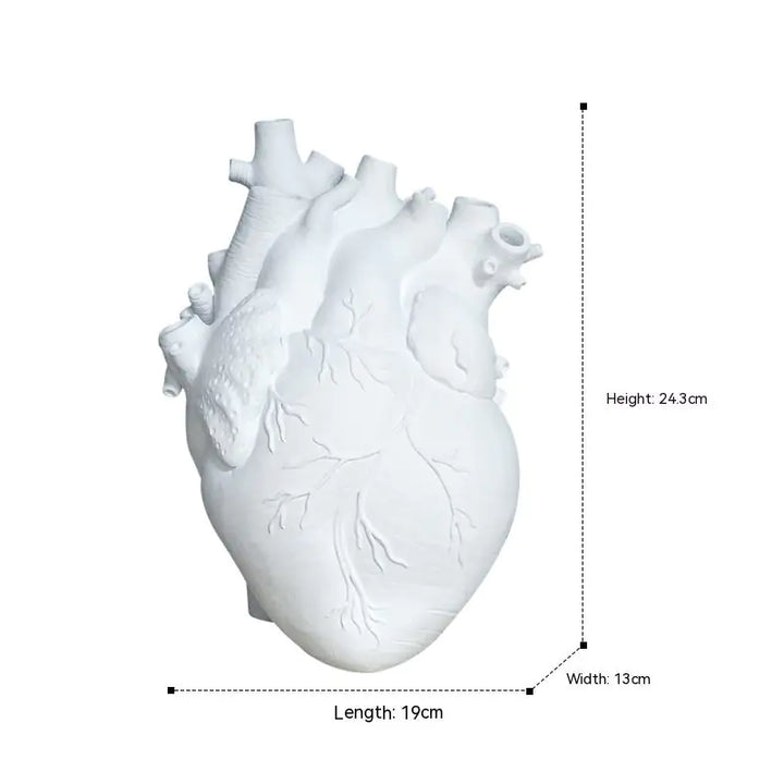 Realistic Resin Heart Vase, Variety of Sizes