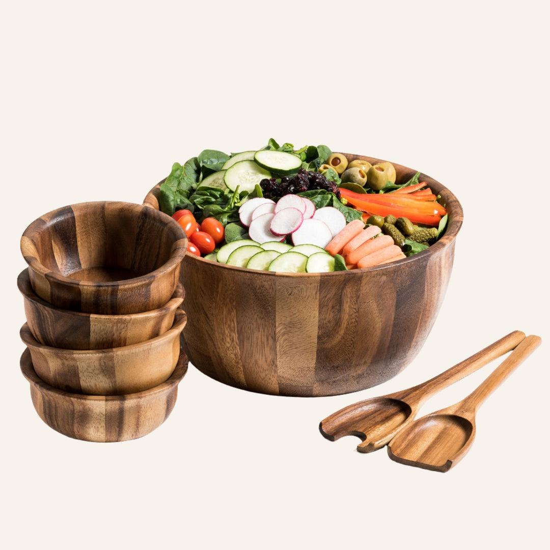 Rimmed Salad Bowl 7-Piece Set, Extra Large
