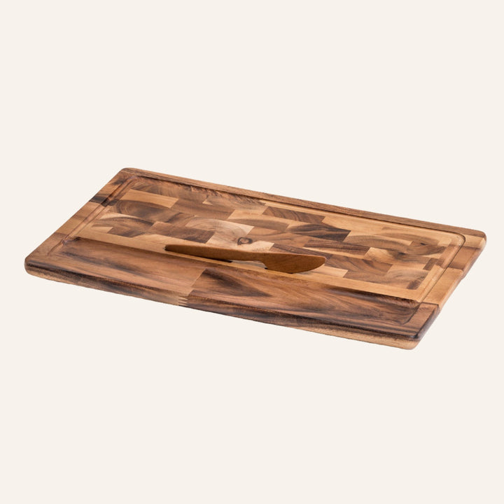 Acacia Wood Cheese Board & Knife Set, Large