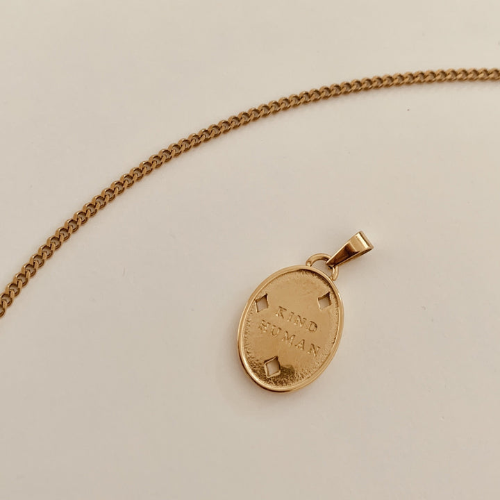 Kind Human Necklace, 14K Gold Plated