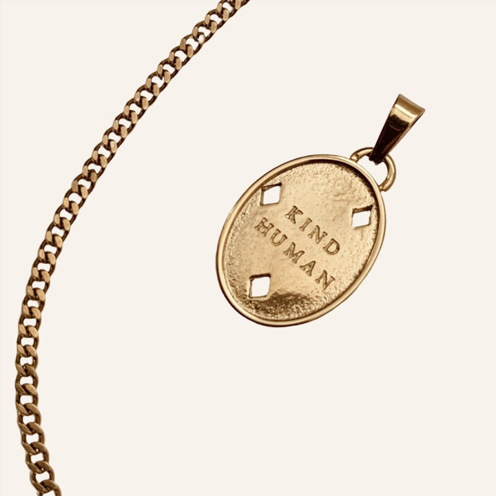 Kind Human Necklace, 14K Gold Plated