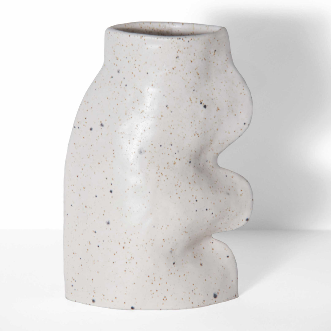 Handmade Portuguese Ceramic Vase, Large & White