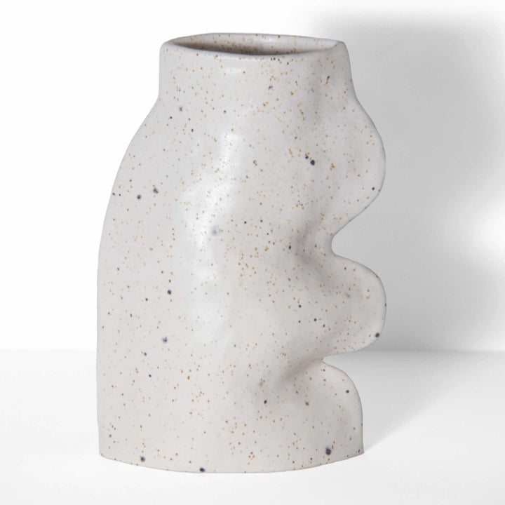 Handmade Portuguese Ceramic Vase, Large & White
