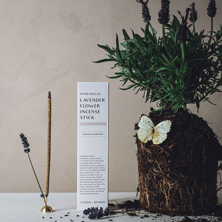Hand-Rolled Set of 7 Incense Sticks, Lavender