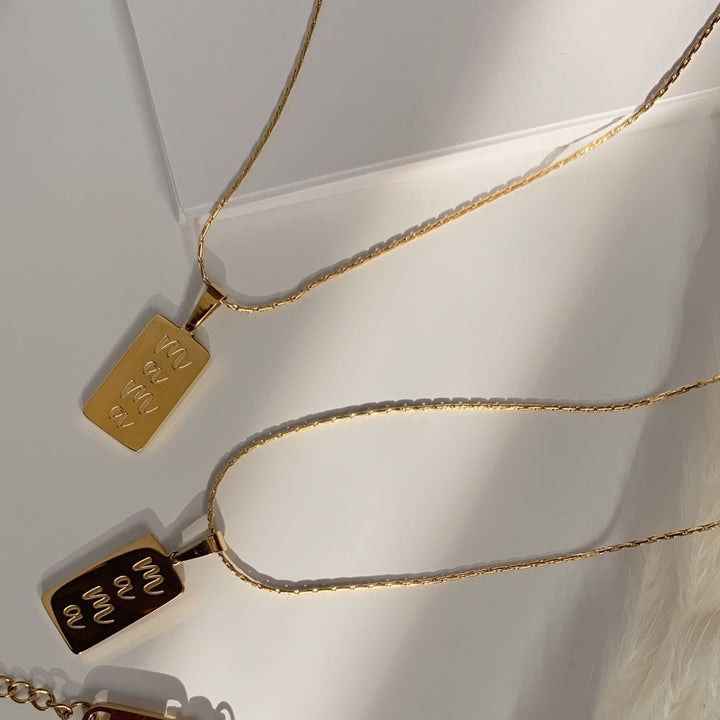 Handcrafted 18k Gold-Plated Tag Necklace, Mama