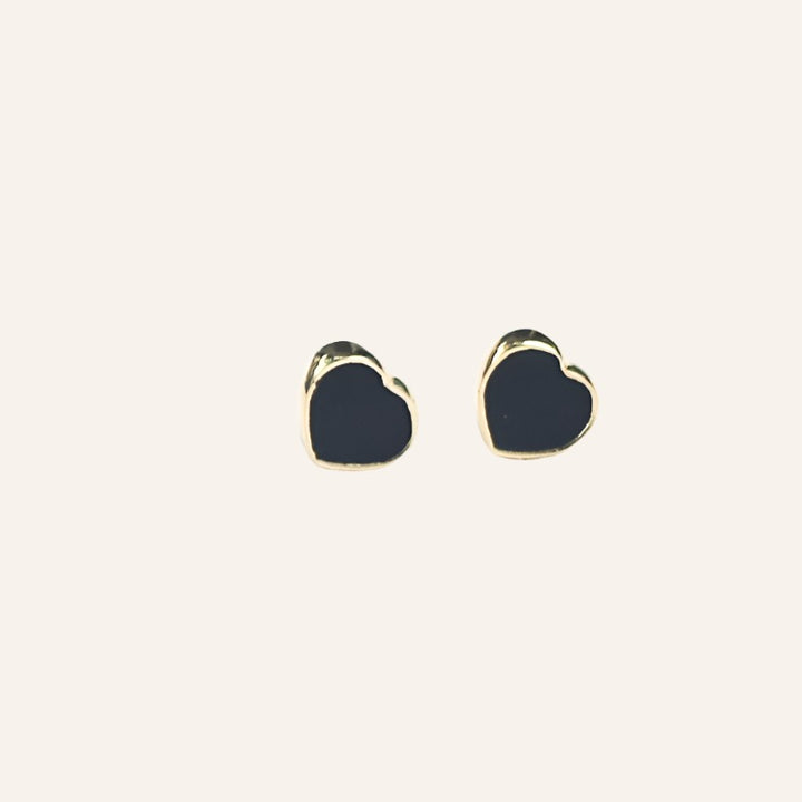 Heart Stud Gemstone Earrings, 14K Gold Filled