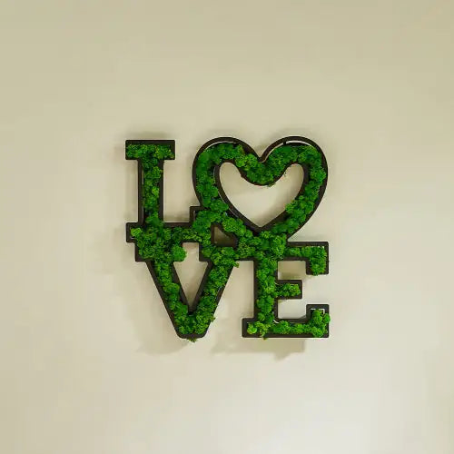 Moss Word Wall Art, Love