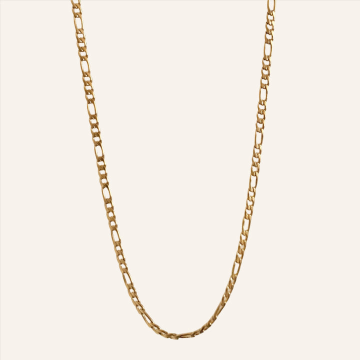Figaro Chain Necklace, 18K Gold Plated