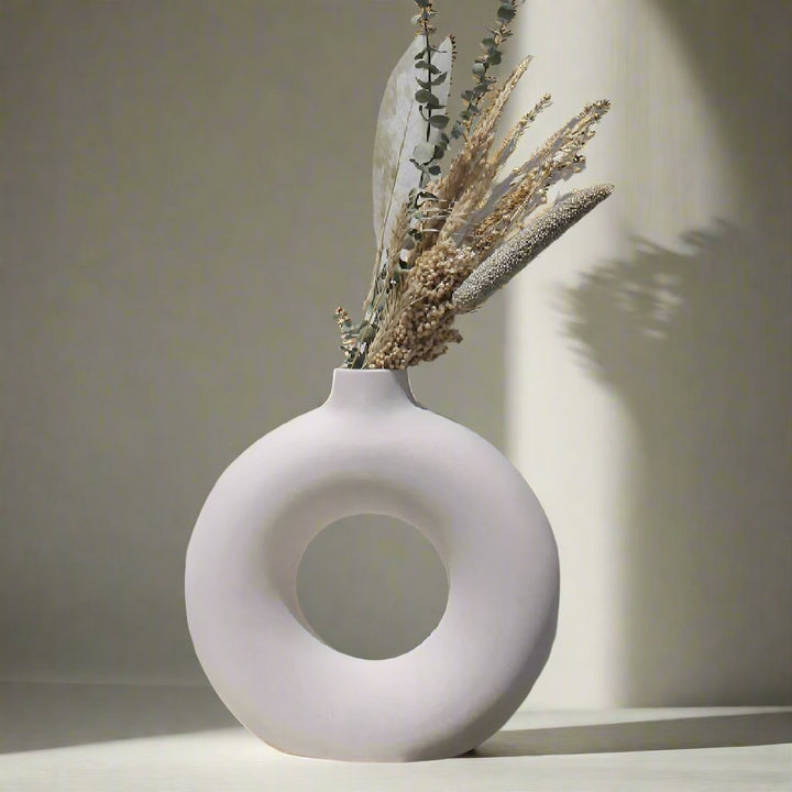 Off-White Sculptural Vase, Full Circle