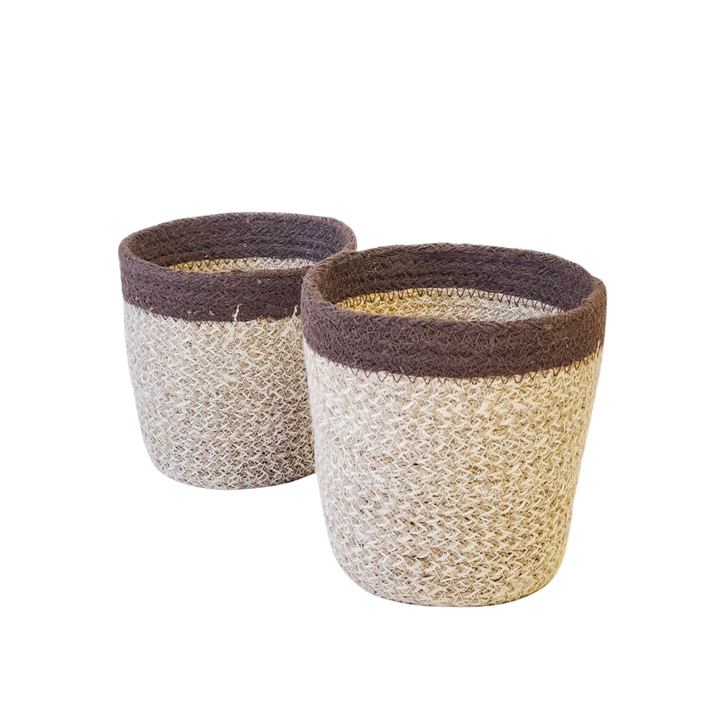 Planter Basket, Brown Edge